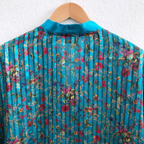 Victoria's Secret Teal Floral Robe - Picture 3 of 7